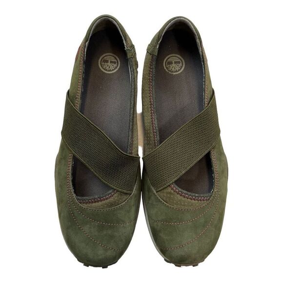 Timberland Womens Slip On Elastic Strap Mary Jane Sneaker Shoes Green Size 8.5M - Picture 3 of 8
